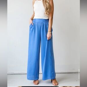 Rare Charm Satin Wide Leg Pants
With pockets